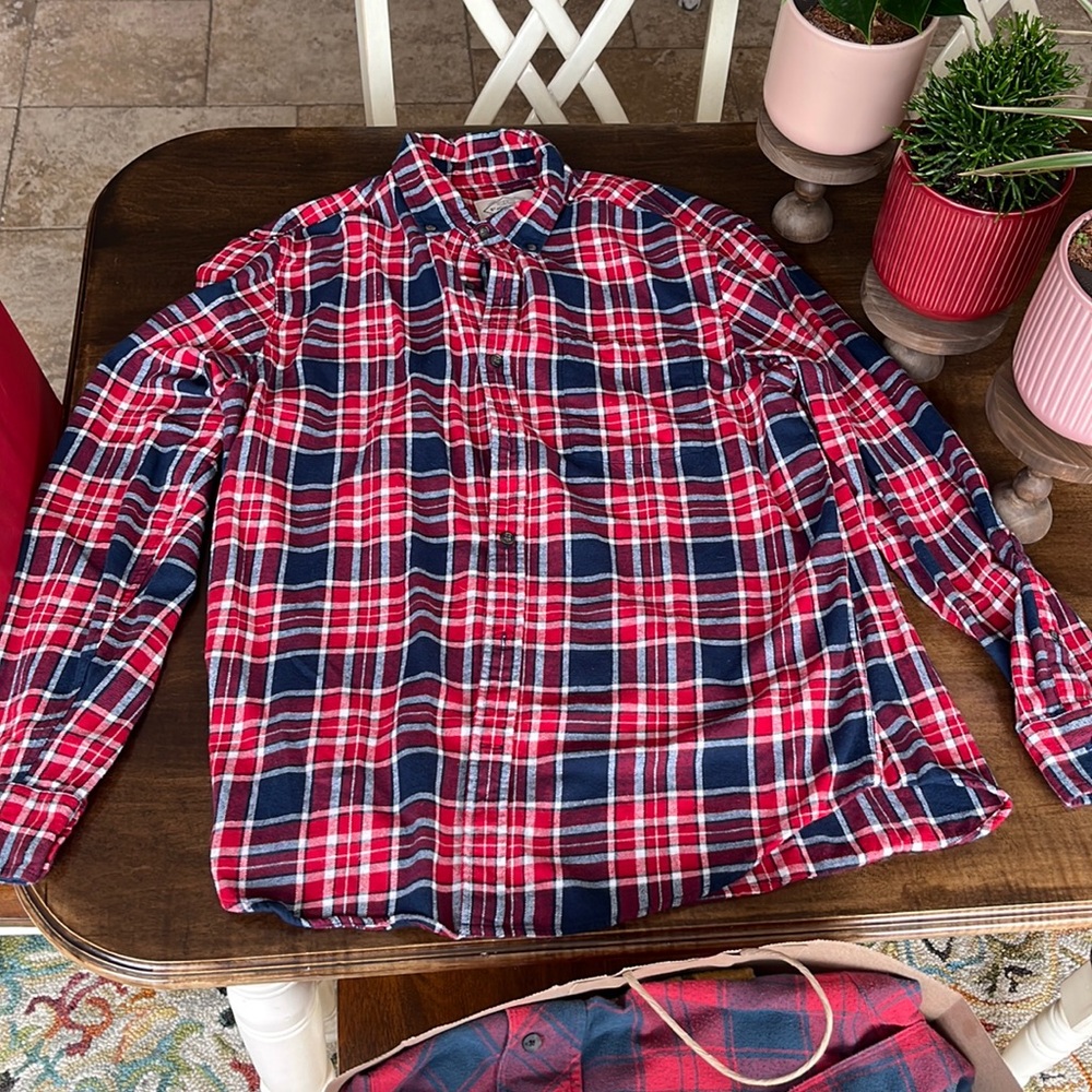 St Johns Bay flannel. Blue and red